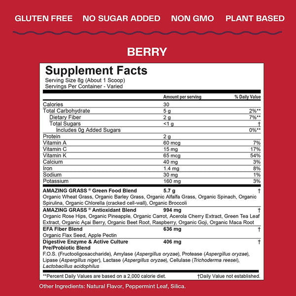 Green Superfood Powder Berry - 30 Servings