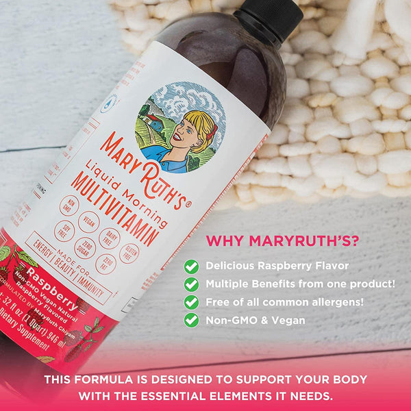 Liquid Morning VEGAN Multivitamin Essentials (Raspberry)