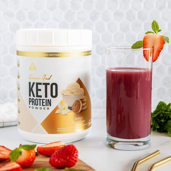 Grass Fed Keto Protein w/ Collagen - Vanilla Sweet Cream - 24 Servings