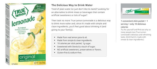 True Lemon Lemonade Naturally Flavored Drink Mix Only 10 Calories