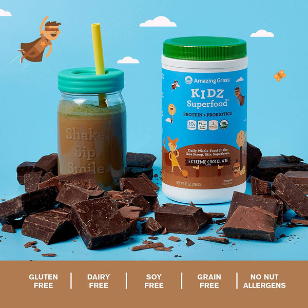 KIDZ Superfood Protein + Probiotics Extreme Chocolate - 15 Servings