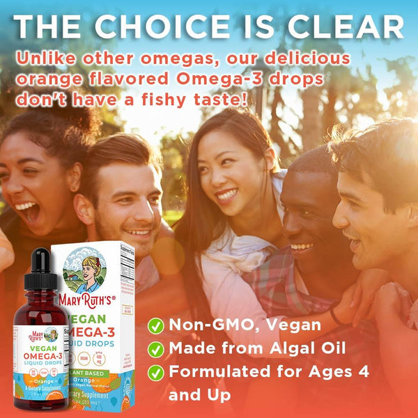 VEGAN Omega-3 Liquid Drops (1oz) - Orange