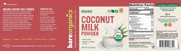 USA-Imported Organic Coconut Milk Powder - 8oz - 227g