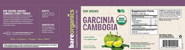 USA-Imported Raw Organic Garcinia Cambogia Extract Powder - 8oz - 227g