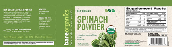 USA-Imported Organic Spinach Powder - 8oz - 227g