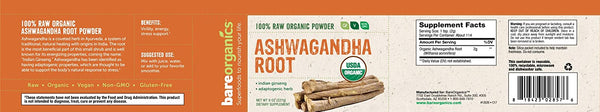 USA-Imported Raw Organic Ashwaganda Root Powder - 8oz - 227g