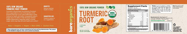 USA-Imported Raw Organic Turmeric (Curcumin) Root Powder - 8oz - 227g