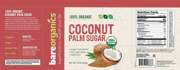 USA-Imported Organic Coconut Palm Sugar - 16oz - 454g