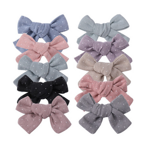 Hairclips Set Linen - Polka Dots