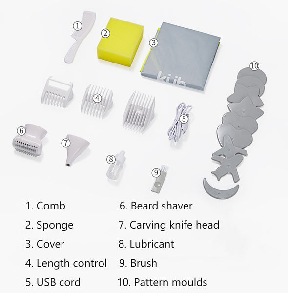 JN007 Hair Cutter With Battery (10pcs/set) - White