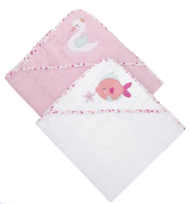 2pcs. Swan & Fish Hooded Towel