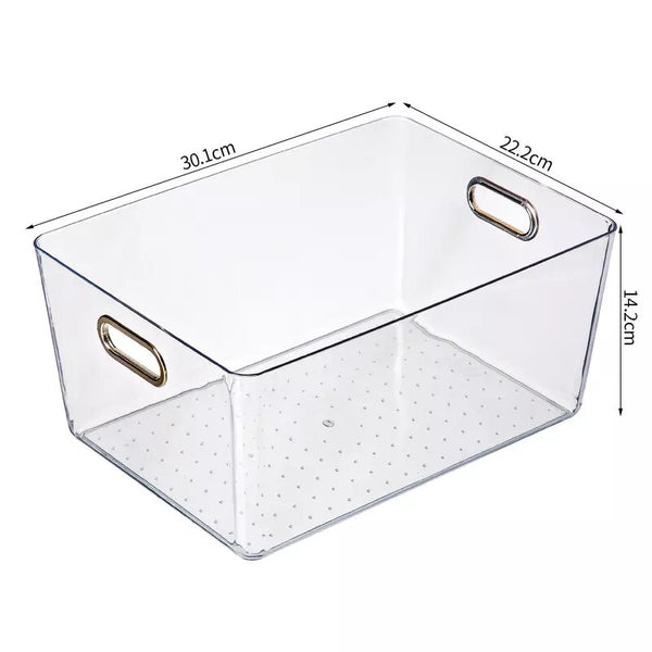 Acrylic Transparent Storage Organizer Box with Hold handles