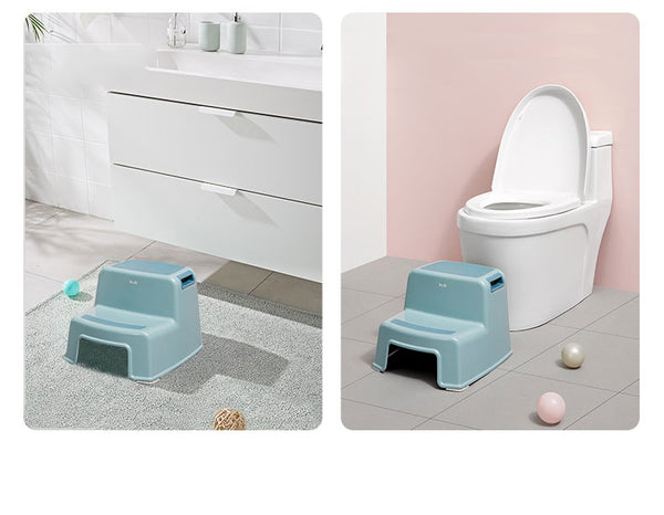 Toddler Kids Bathroom Step Stool and Footrest Anti-Slip - Blue