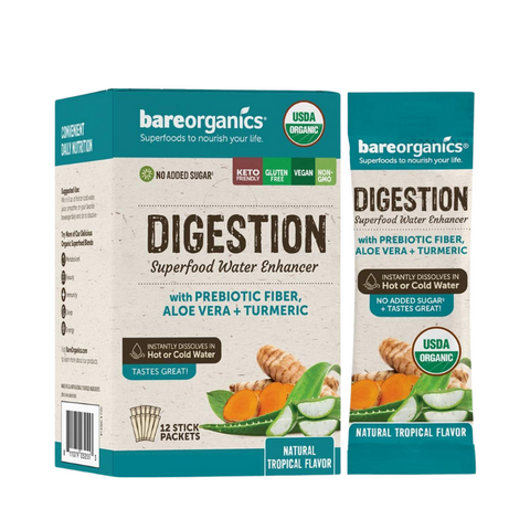 On-the-Go Organic Vegan DIGESTION Superfood Water Enhancer - 12 Sticks