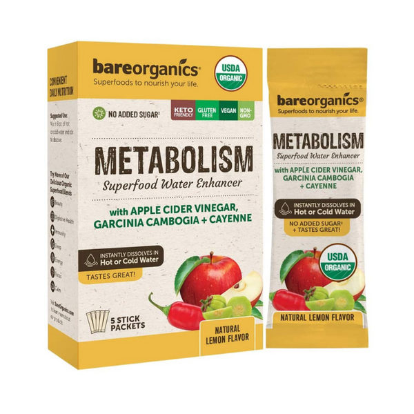 On-the-Go Organic Vegan METABOLISM Superfood Water Enhancer - 5 Sticks