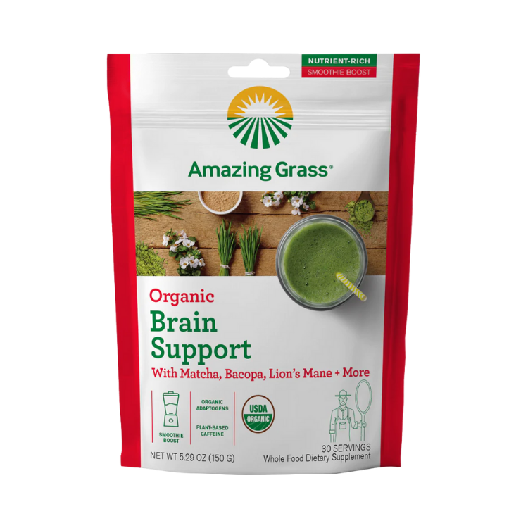 Organic Brain Support - Matcha | Bacopa | Lion's Mane 30 Servings