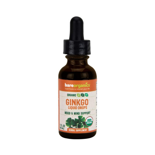 Organic Gingko (Mood & Mind) Liquid Herbal Drops - 1 fl oz - 30ml