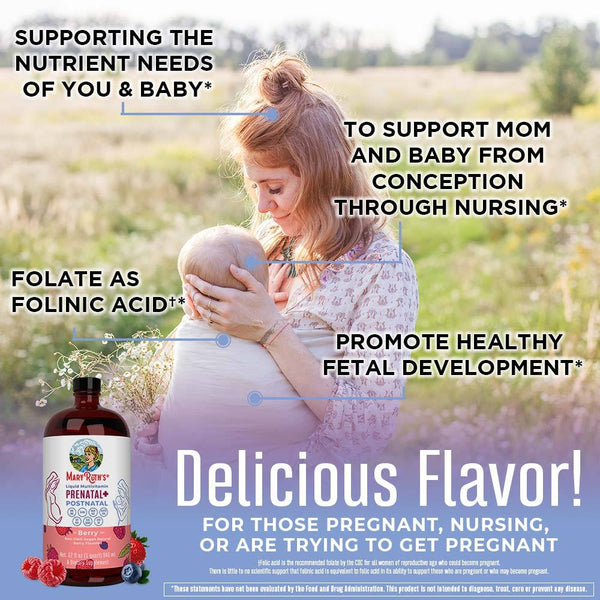 VEGAN Prenatal & Postnatal Liquid Multivitamin (32oz) - Berry