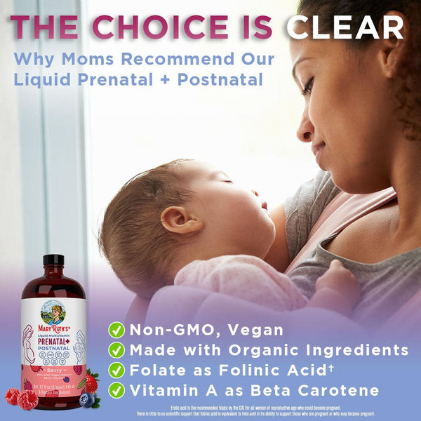 VEGAN Prenatal & Postnatal Liquid Multivitamin (32oz) - Berry