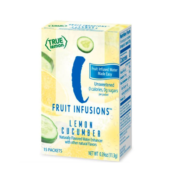 True Lemon Fruit Infusions Water Enhancer ZERO CALORIE Lemon Cucumber