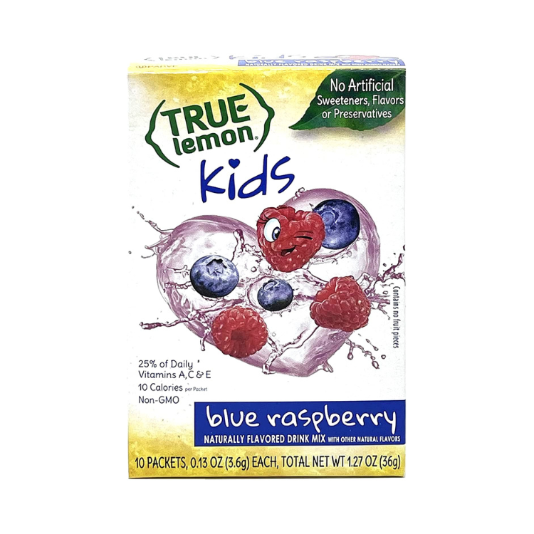 True Lemon Kids Naturally Flavored Drink Mix ONLY 10 CALORIES Blue Raspberry