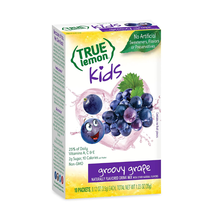 True Lemon Kids Naturally Flavored Drink Mix ONLY 10 CALORIES Groovy Grape