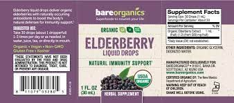 Organic Elderberry (Immunity) Liquid Herbal Drops - 1fl oz - 30ml